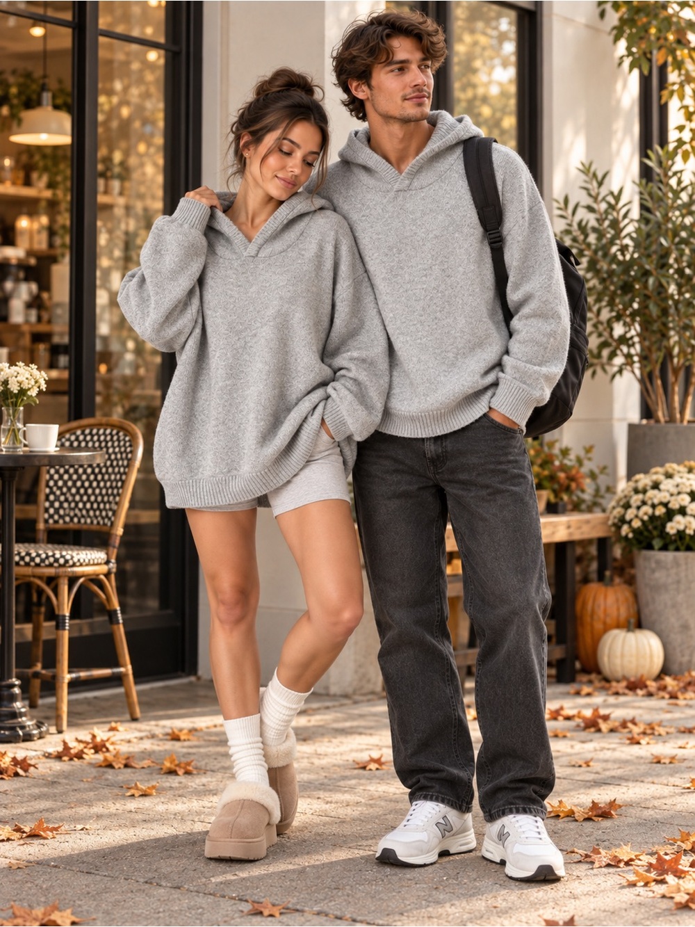Goodfellow & Co XL Gray Knit Hooded Sweater Unisex Collegiate Casual